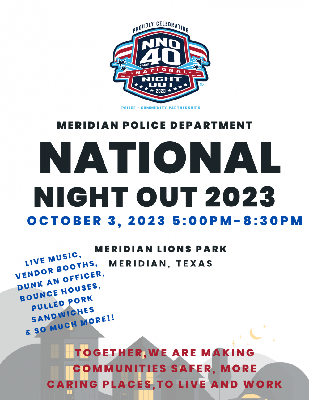 National Night Out 2023 Meridian Texas